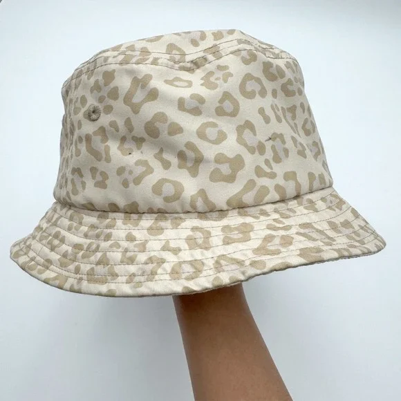 Hurley Unisex Tan Leopard Print Outdoor Embroidered Logo Scripted Bucket Hat - Picture 2 of 5